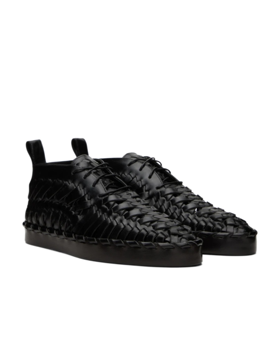 JIL SANDER WOVEN LACE-UP OXFORD SHOES