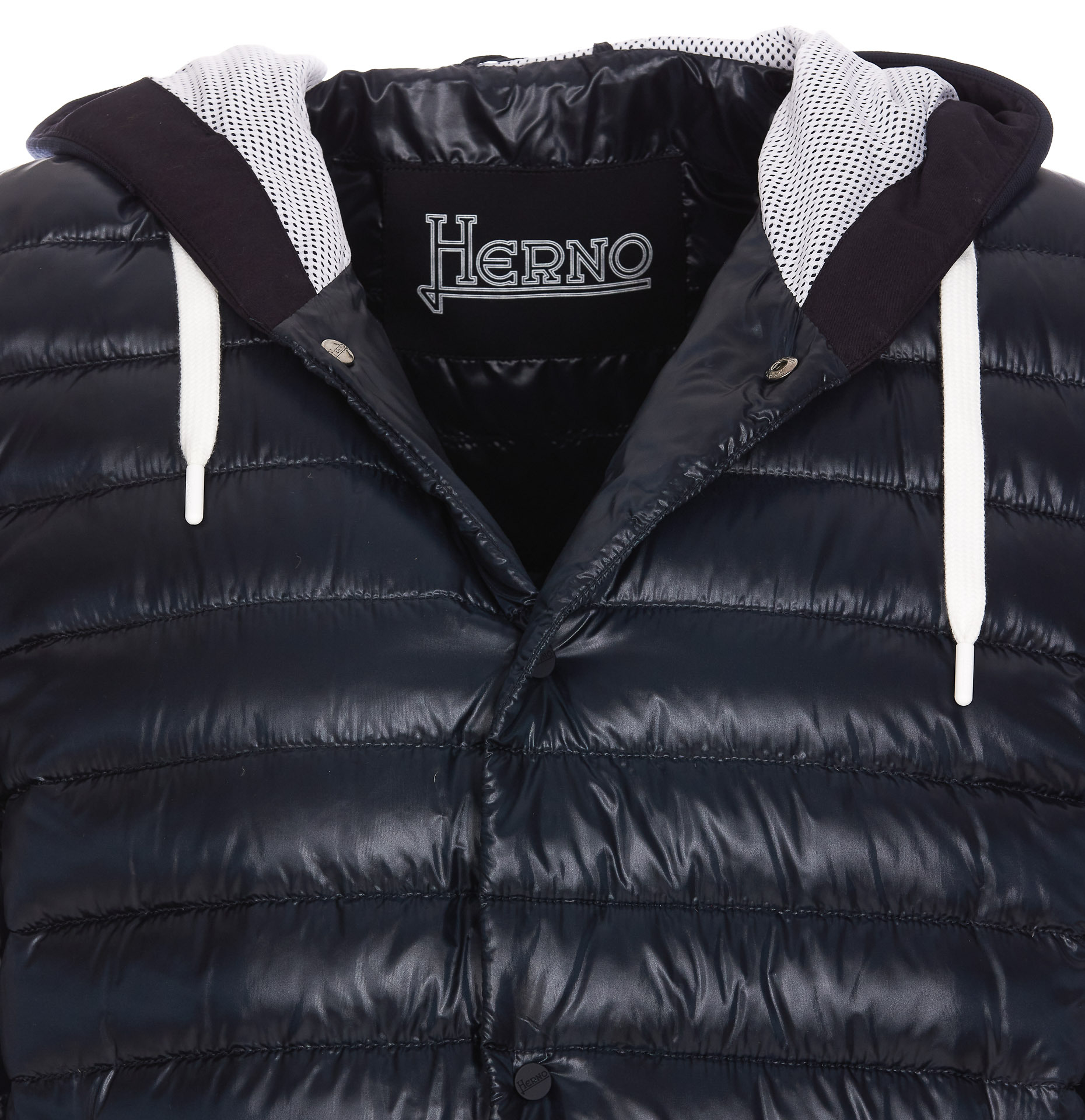 Herno Drawstring Hooded Down Jacket In Black