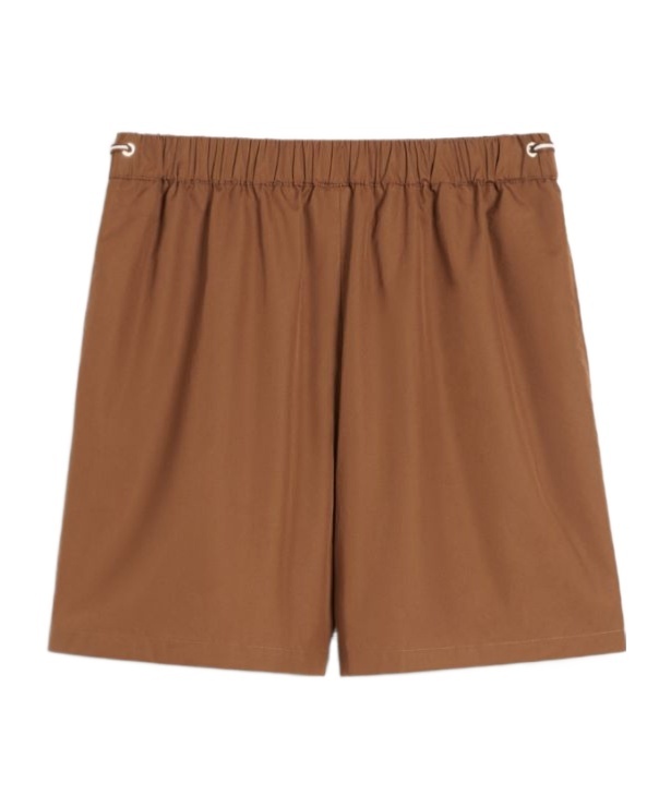 Max Mara Elastic Waist Shorts In Brown
