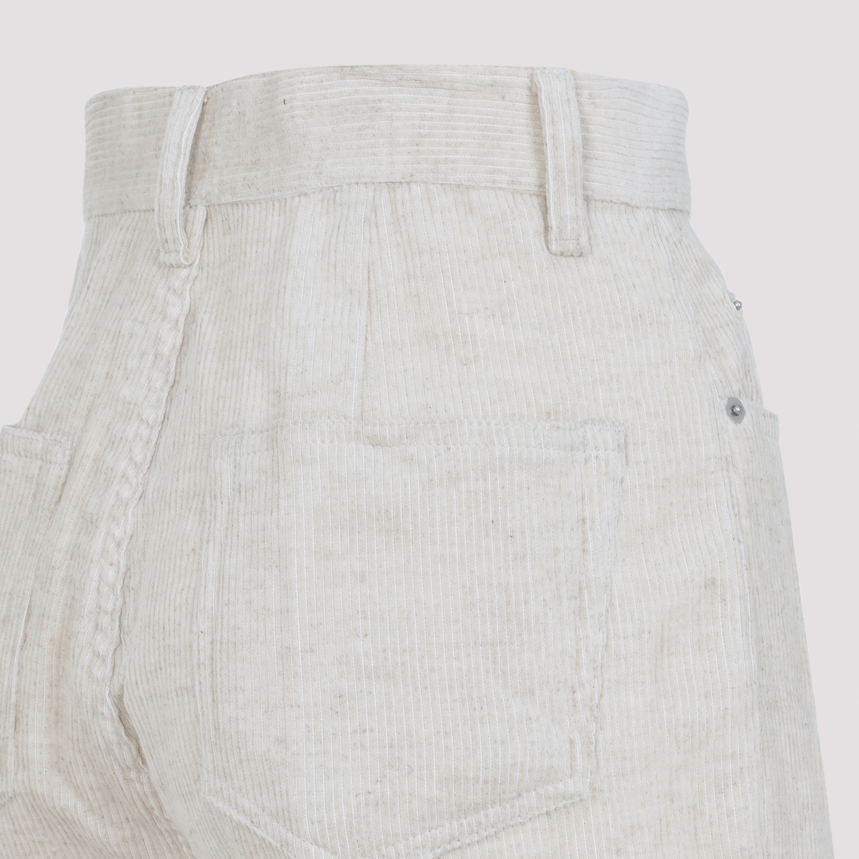 Rick Owens High-waisted Flared Pants With Textured Cotton-linen Blend In White