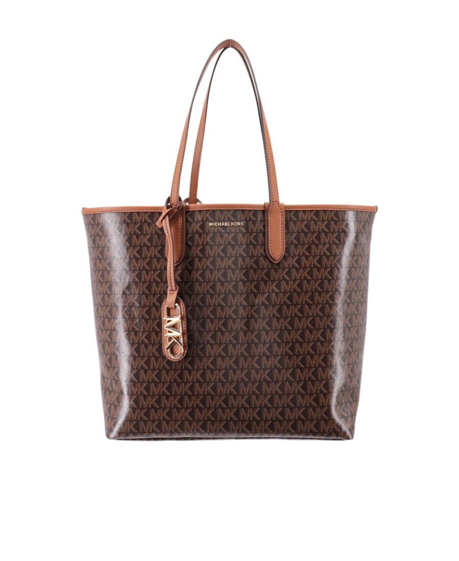 Michael Kors Large Logo-print Canvas Tote Bag In Brown