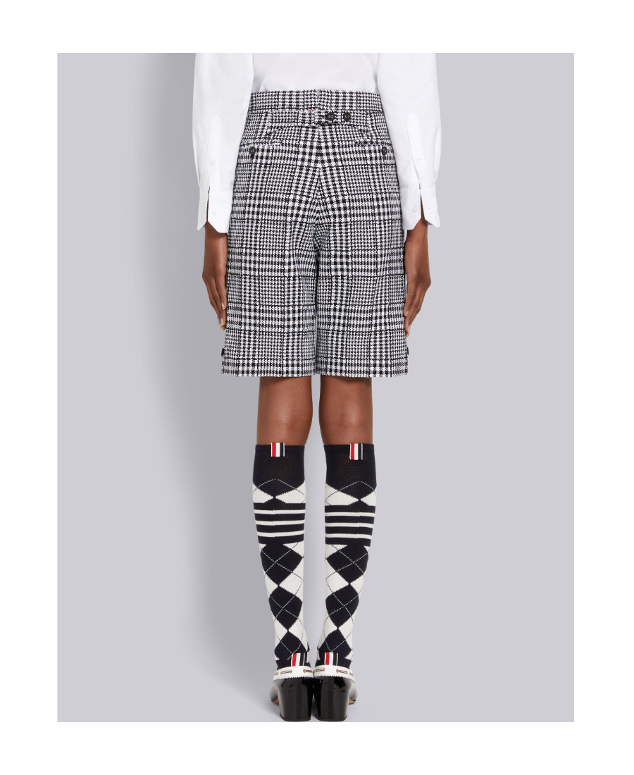 Thom Browne Check-pattern Shorts In Black