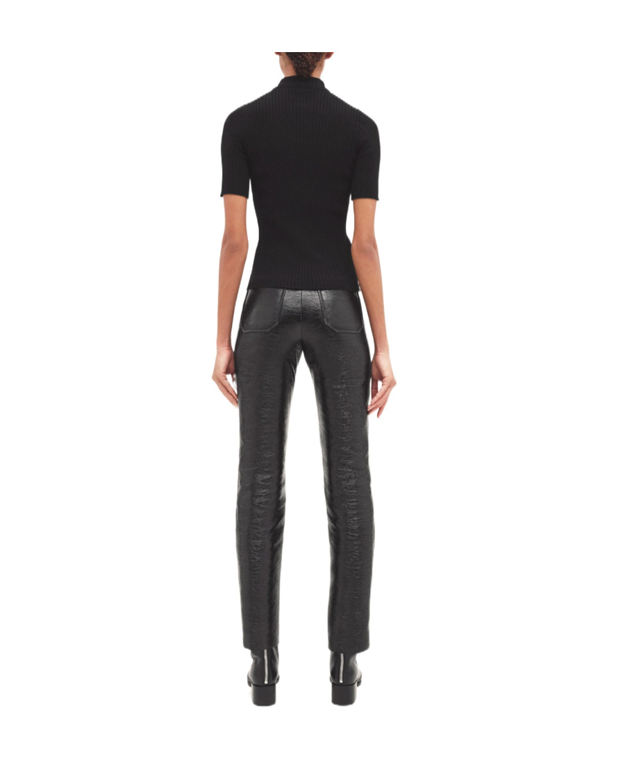 Courrèges Reedition Logo-patch Knitted Top In Black