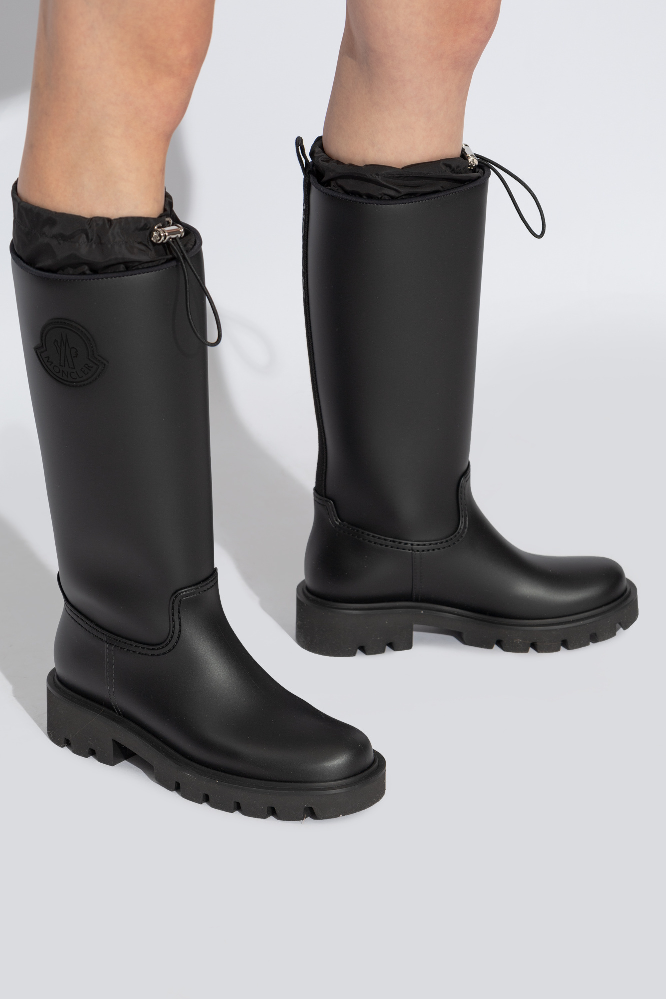 Moncler Black Kickstream Waterproof Knee High Boots In Black