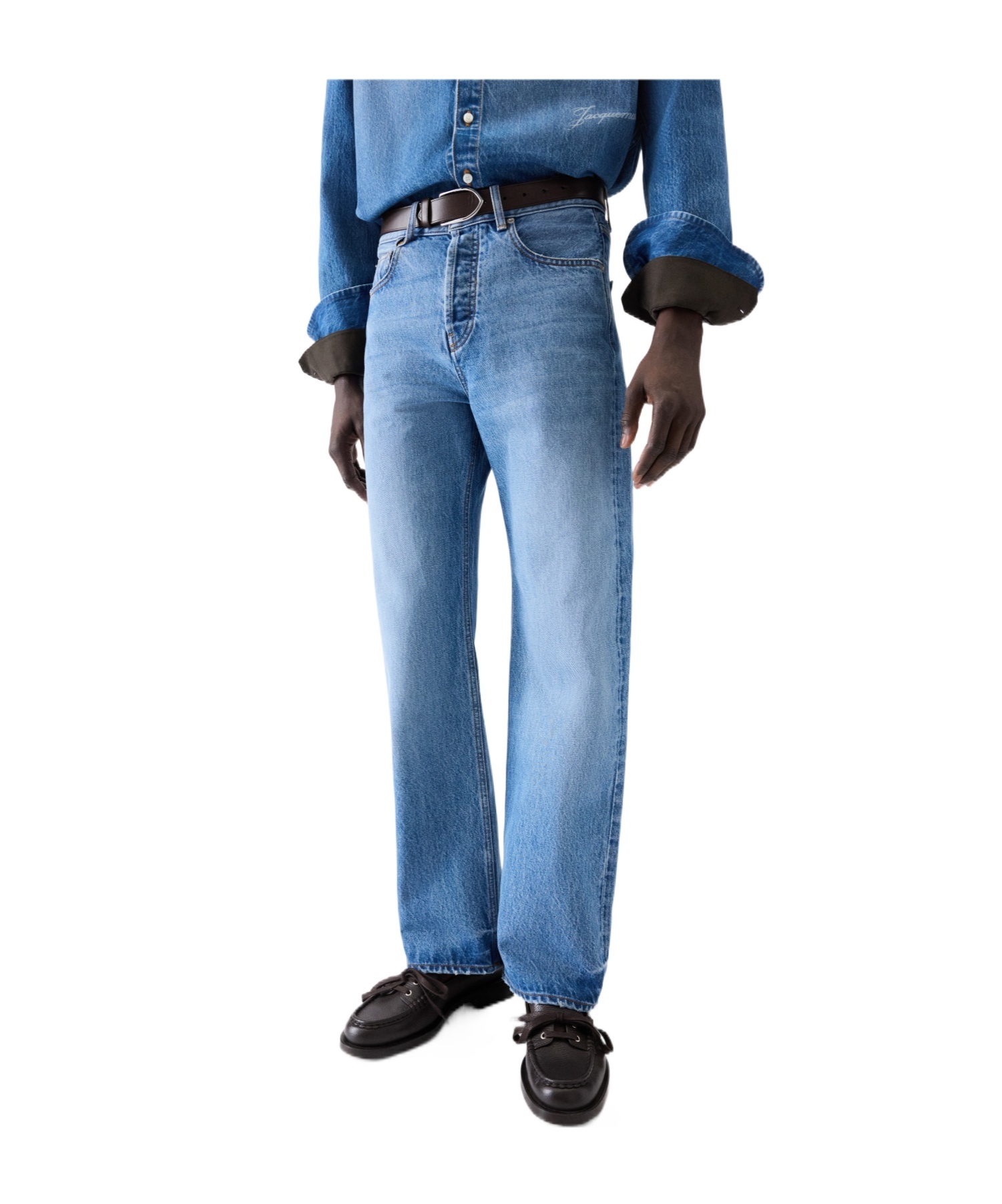 Jacquemus Le De-nime Droit Jeans Multicolor In Blue
