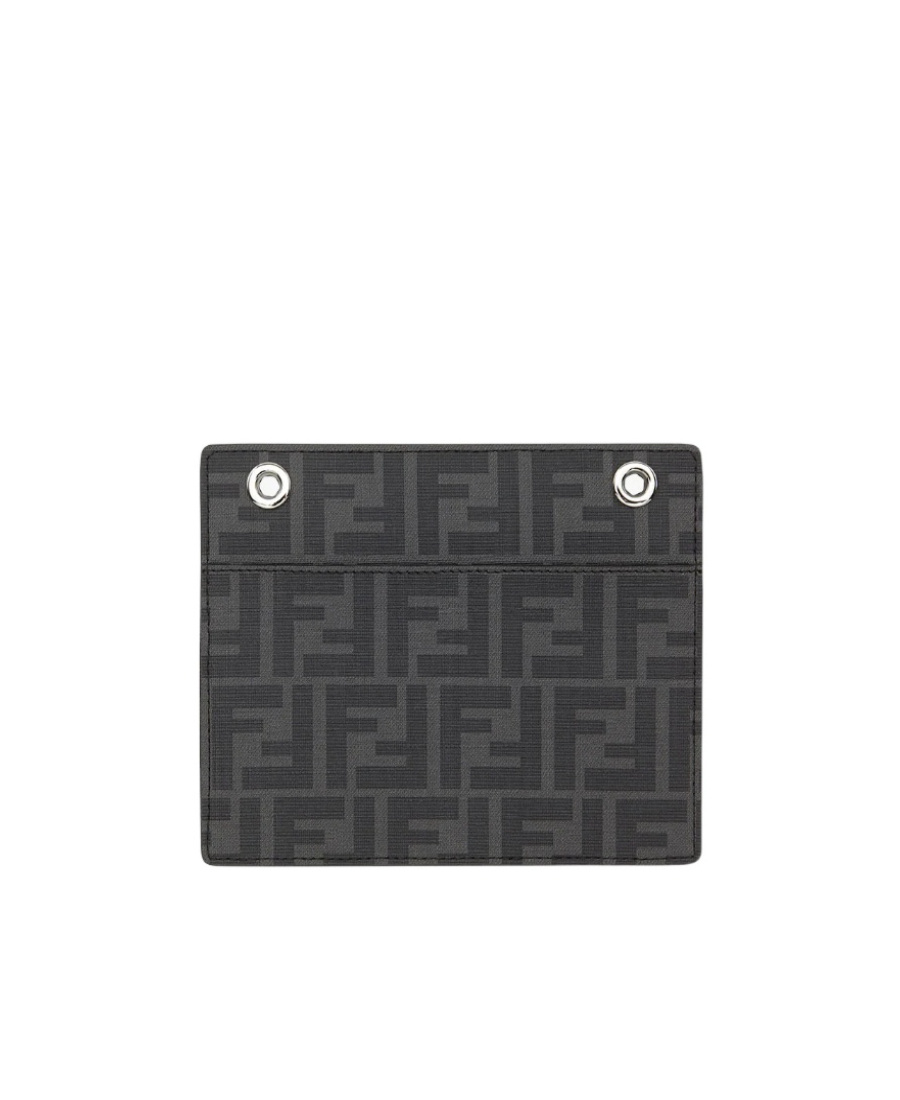 Fendi Logo-print Zip Wallet In Black