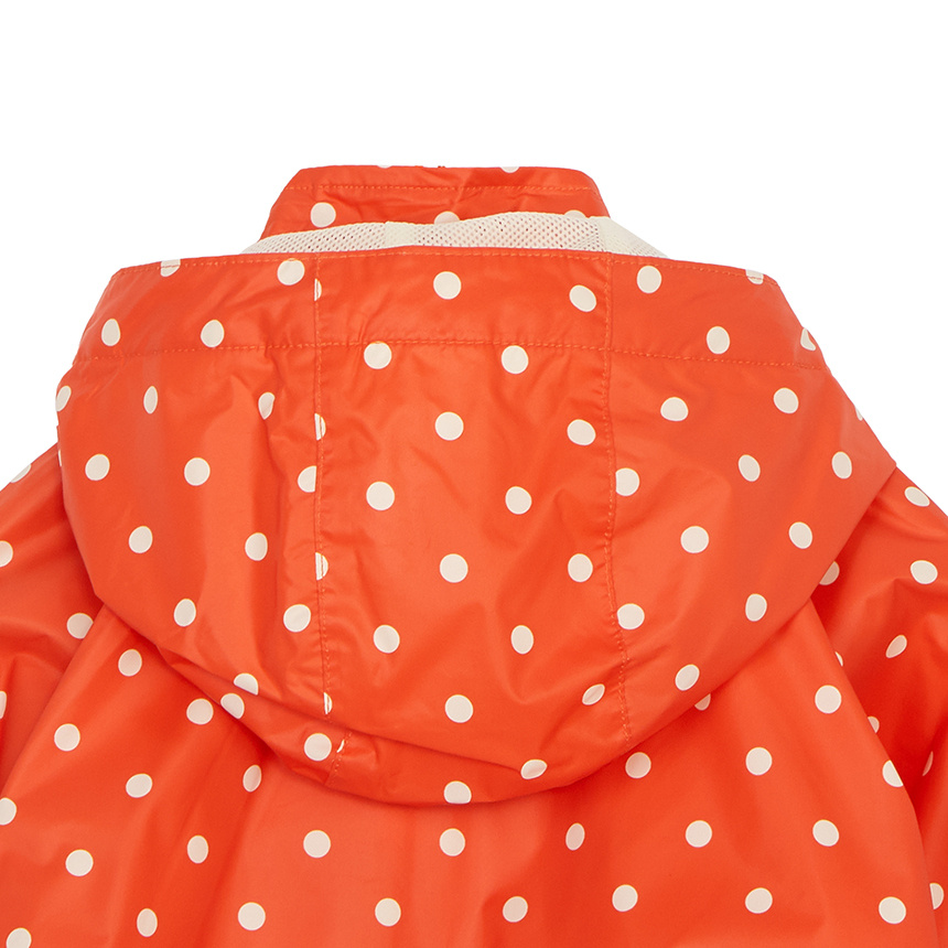 Shop Mini Rodini Dot-print Hooded Jacket In Orange