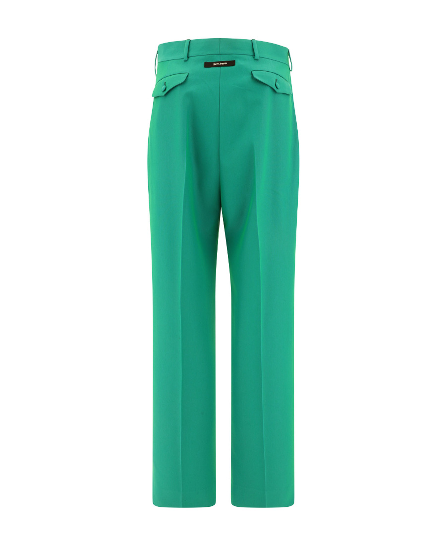 Palm Angels Tailored Cotton Trousers In Green