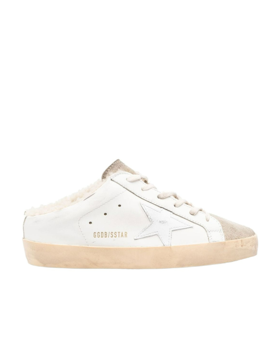 Golden Goose Super-star Sabot Lace-up Sneakers In White