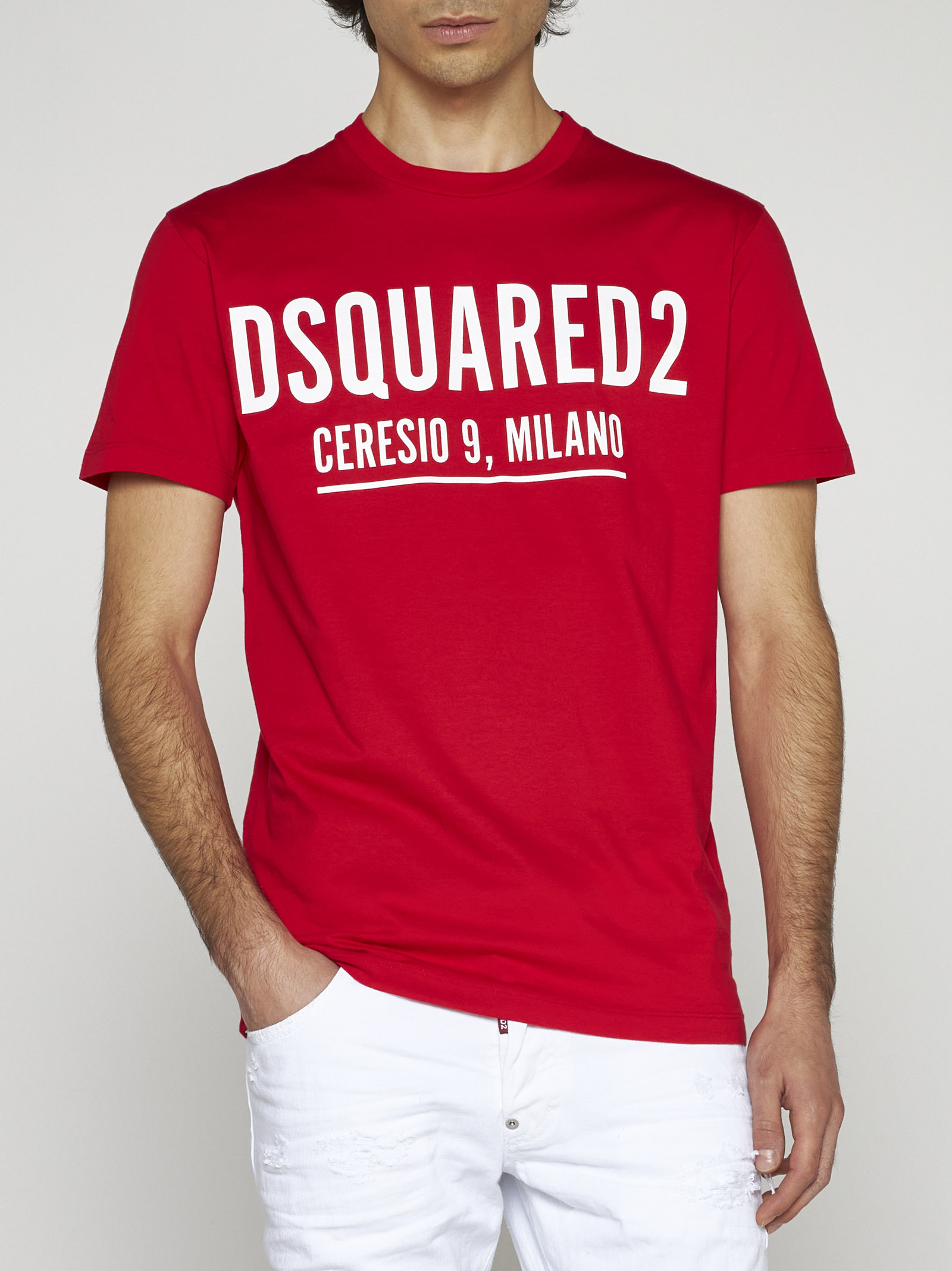 Dsquared2 Man T-shirt Red Size L Cotton In Red