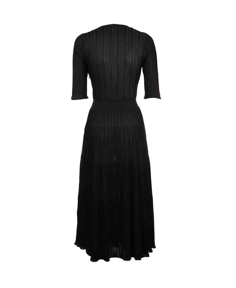 Shop Barbara Casasola Striped Design Dress In Black