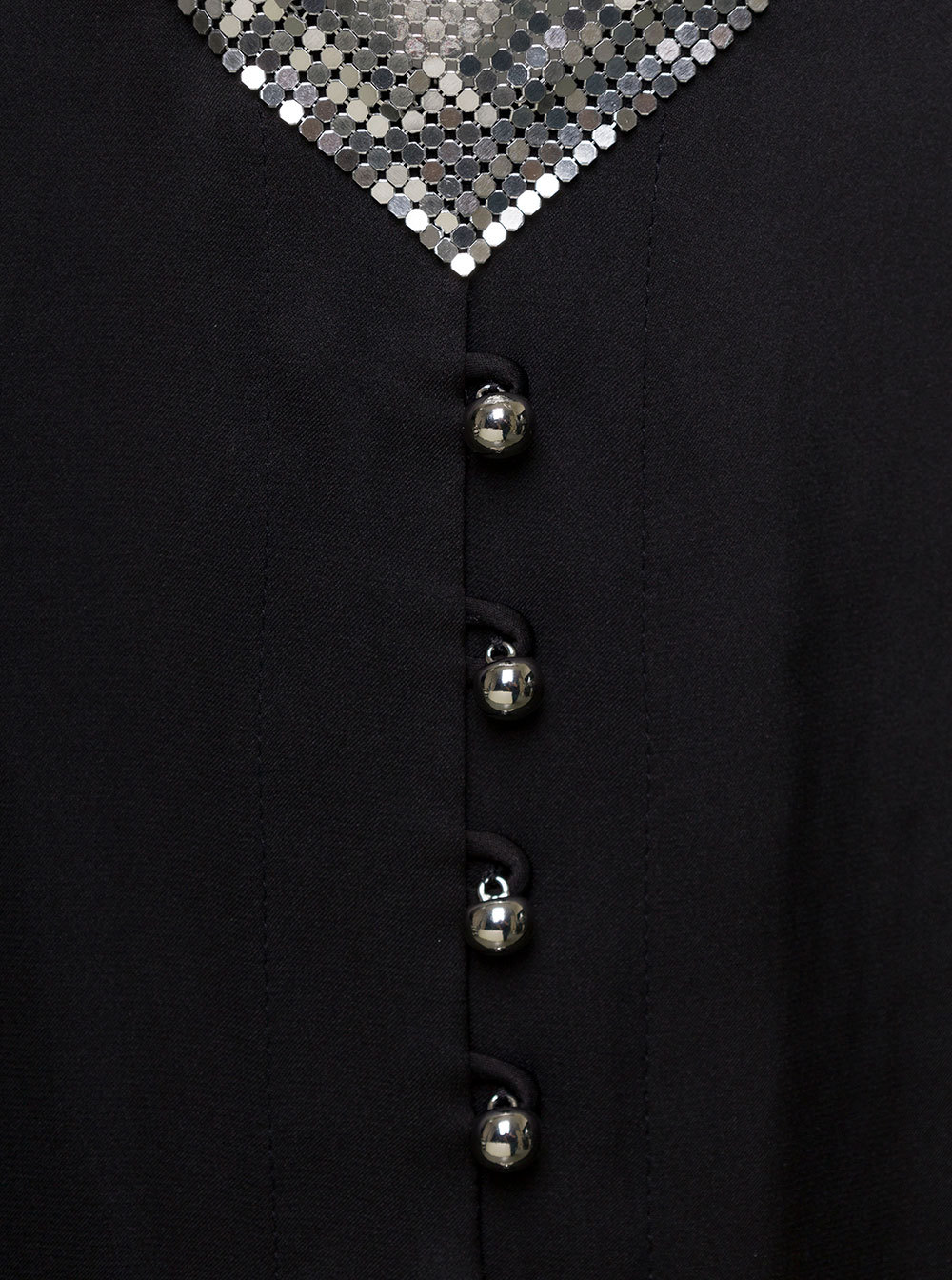 RABANNE PACO RABANNE CHAINMAIL PANELLED COWL-NECK MINI DRESS