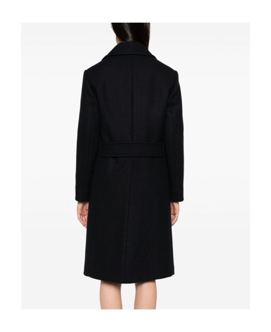 Prada Double-breasted Wool Coat In Blue