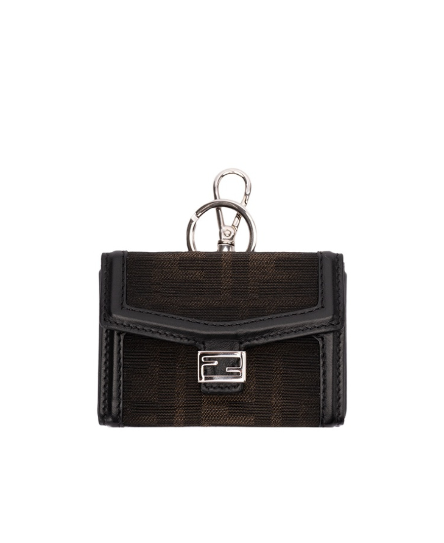Fendi Baguette Soft Trunk Nano Key Bag In Brown