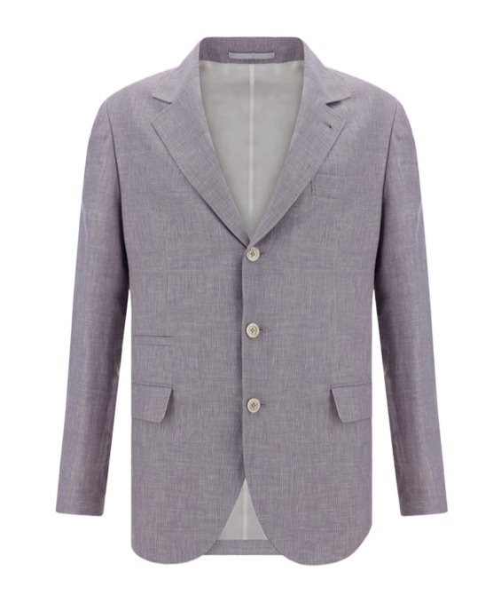 Brunello Cucinelli Single-breasted Blazer In Gray