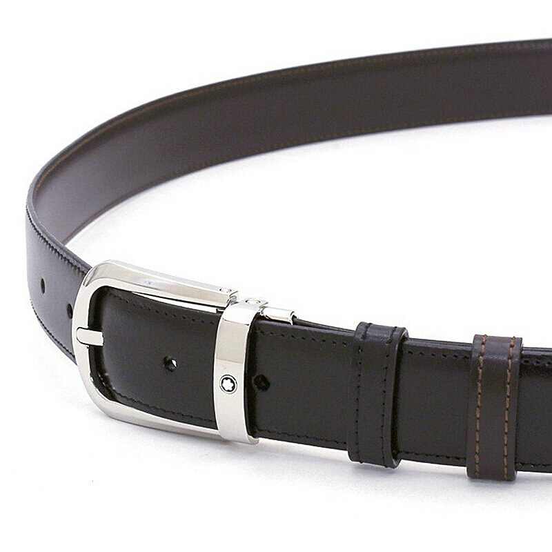 Montblanc Black Horseshoe Buckle Belt In Black