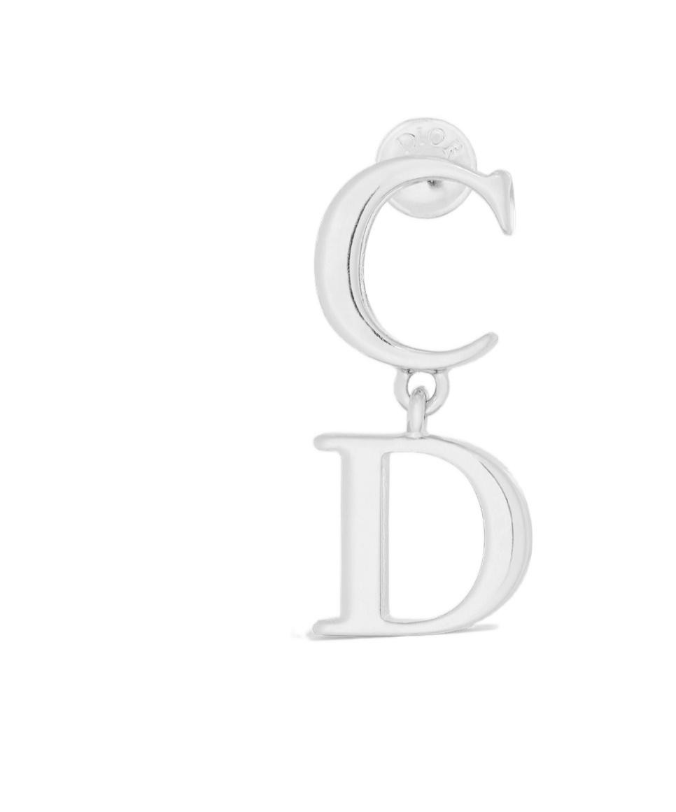 Dior Single Letters Earrings In White