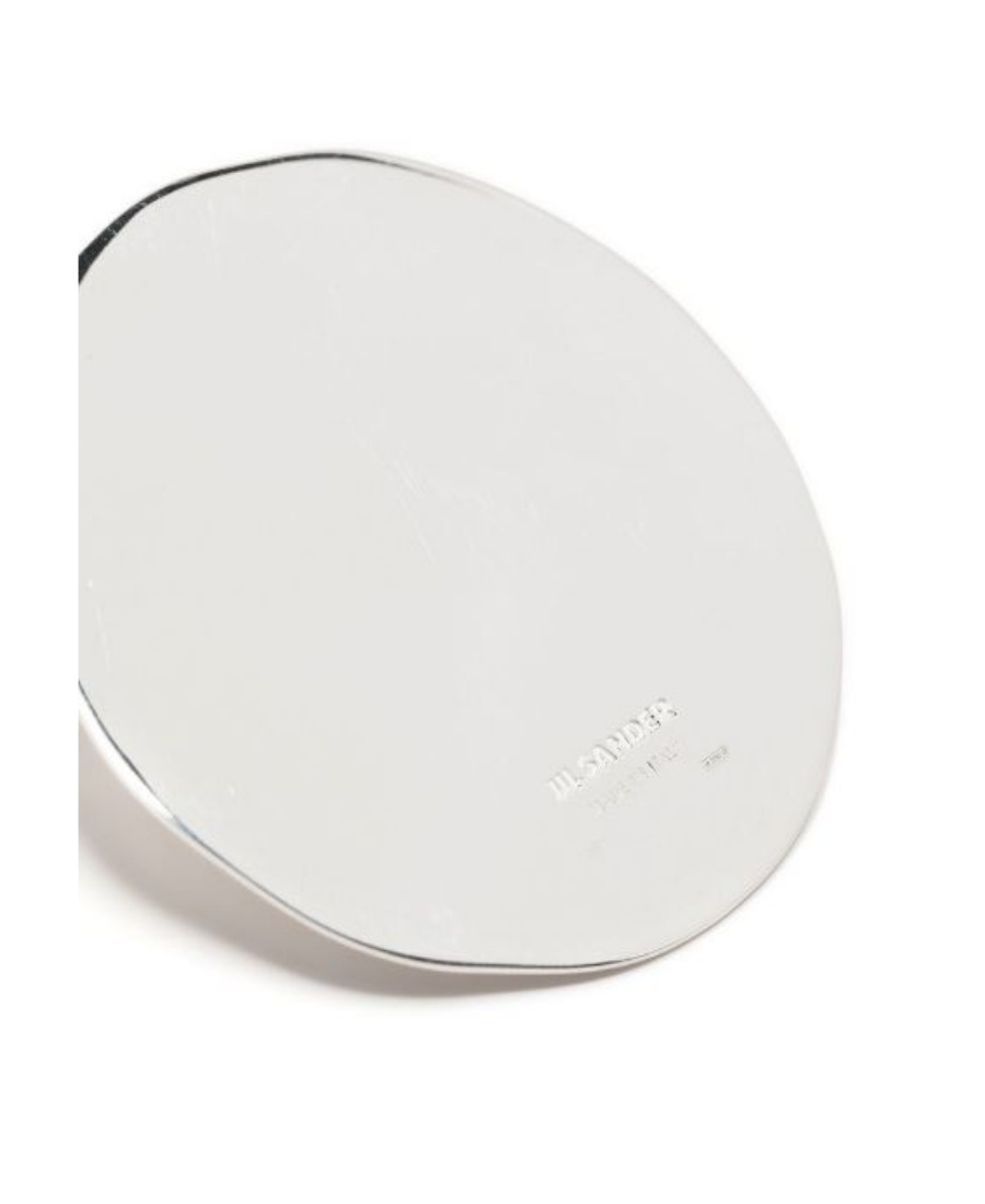 Jil Sander Enamel Plate Earrings In White
