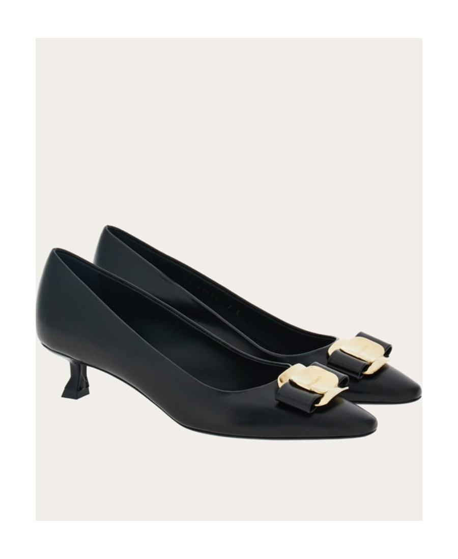 Ferragamo Varina 60mm Bow-detail Leather Pumps In Black