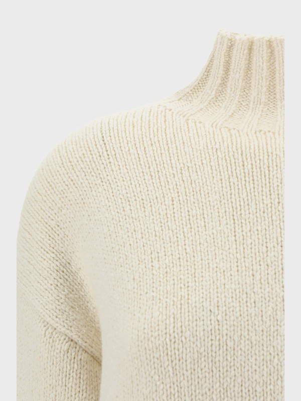 Jil Sander Wool And Silk Sweater Women In Nude