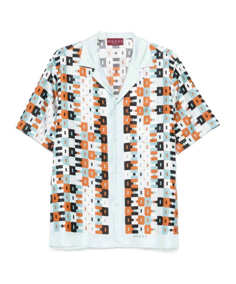 Gucci Graphic-print Shirt In Blue