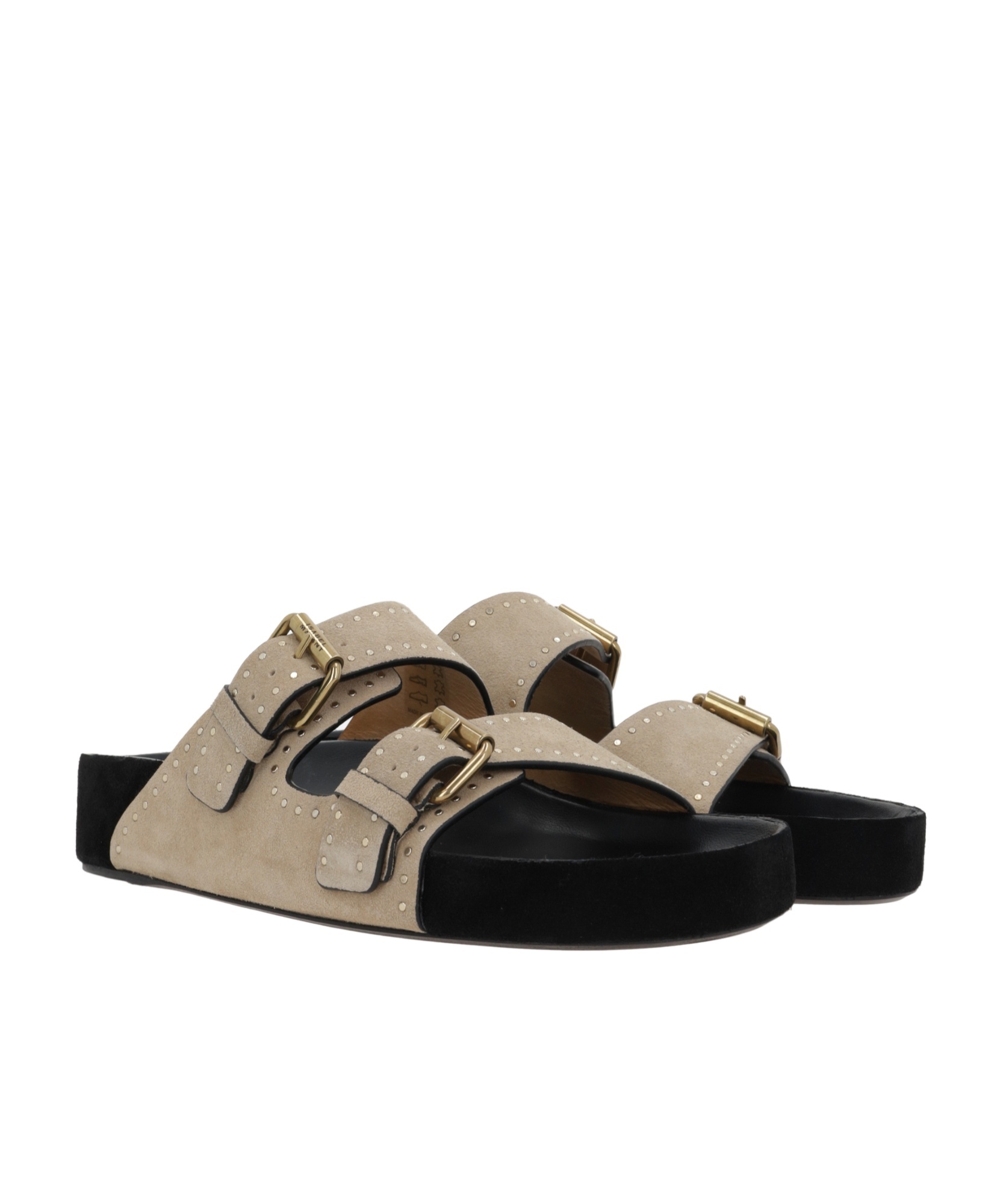 Shop Isabel Marant Lennyo Slip-on Buckle Sandals In Nude