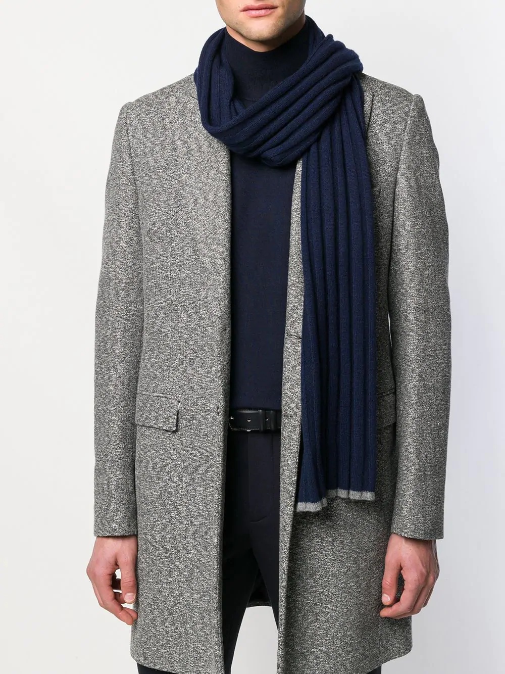 Brunello Cucinelli Wide Rib Scarf In Gray