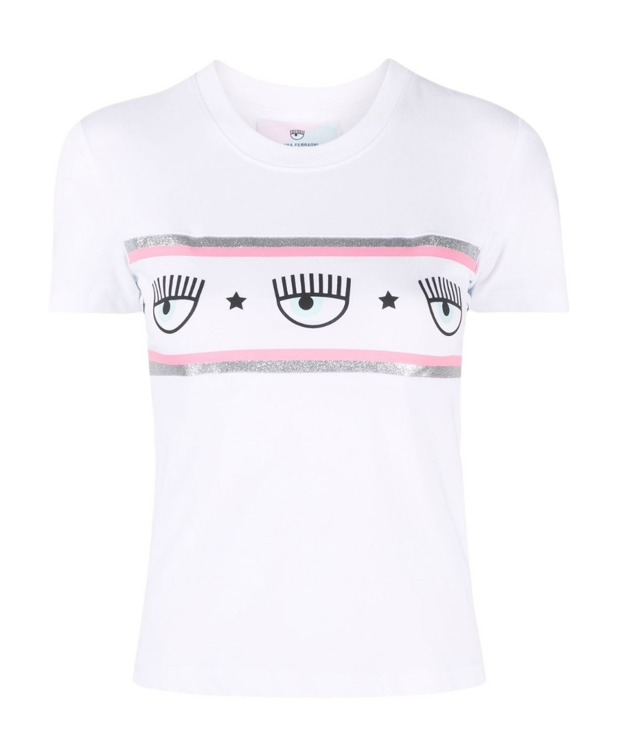 Chiara Ferragni Maxi Logomania Cotton T-shirt In White