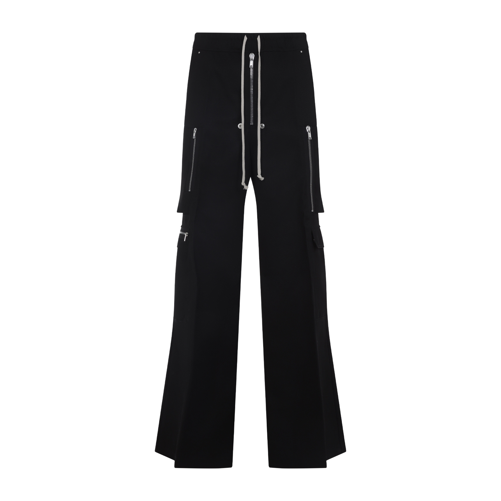 Rick Owens Wide-leg Trousers With High Waist And Utility Pockets In Black