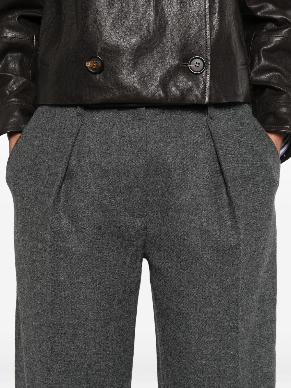 Brunello Cucinelli Pleated Trousers In Gray