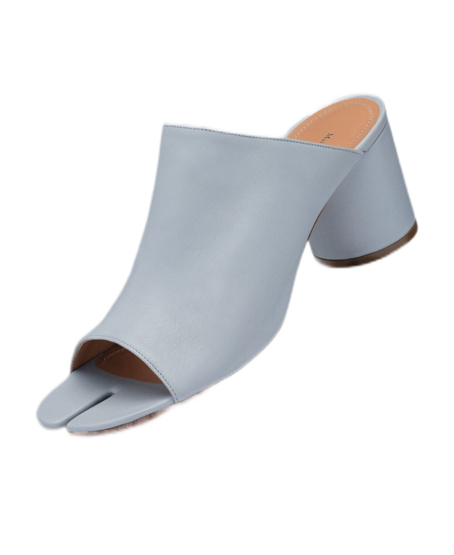 Maison Margiela Peep Toe Slip-on Mules In Gray