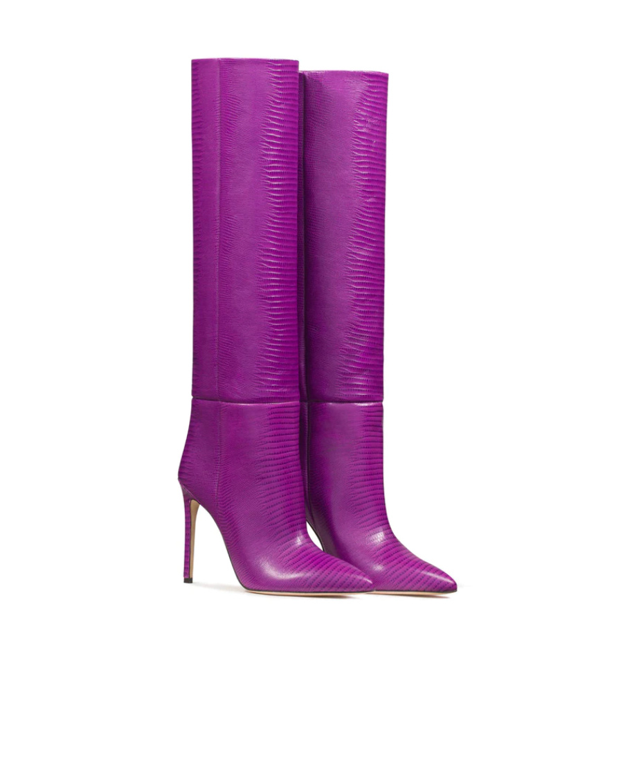 Paris Texas Lizard-striped Boots In Purple