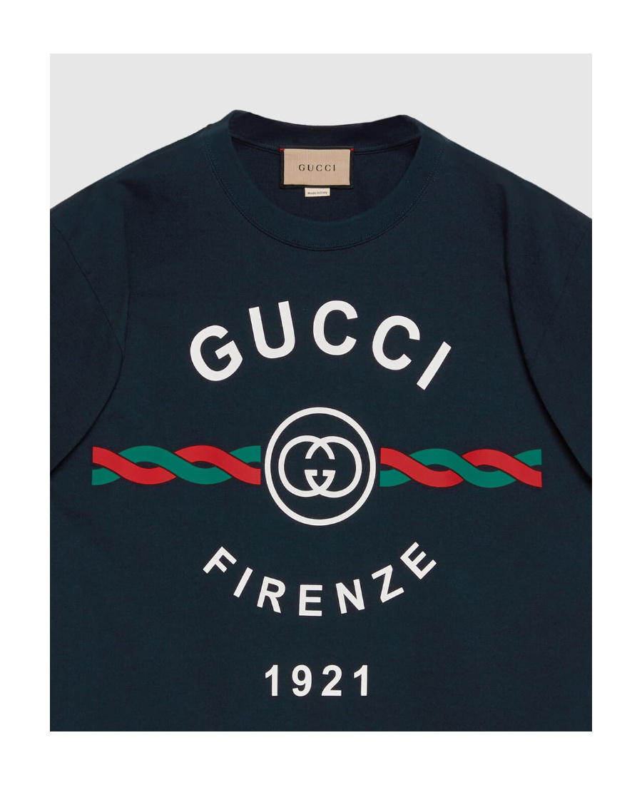 GUCCI ORIGINAL 1921 Tシャツ ホワイト/ネイビー Gucci 3d 1921-print T-shirt in Blue for Men | Lyst