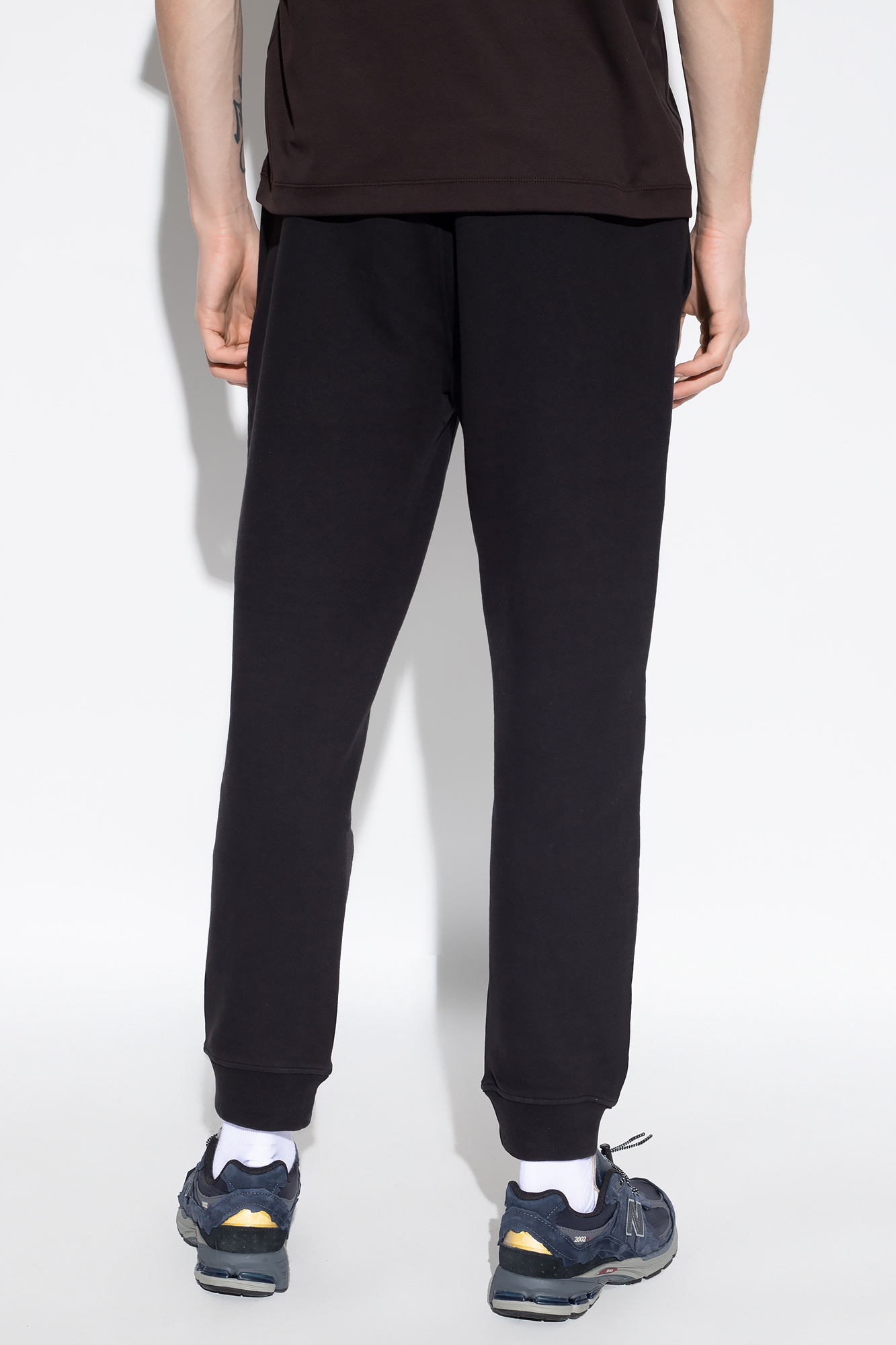 Stone Island Foam Two-print Cotton Track Pants In Black