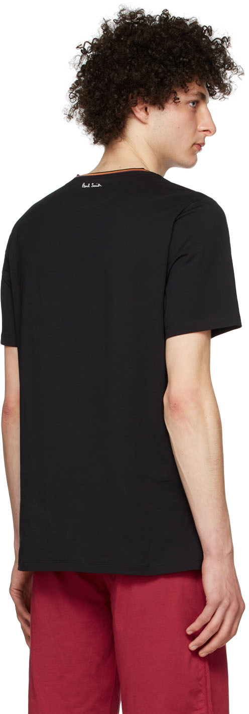 Shop Paul Smith Logo Round Collar Short-sleeved T-shirt In Black