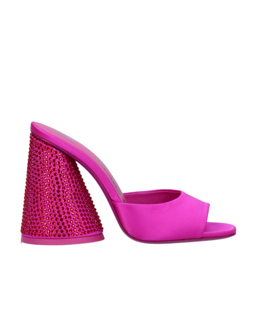 Attico Luz 105mm Rhinestone-embellished Leather Sandals In Pink