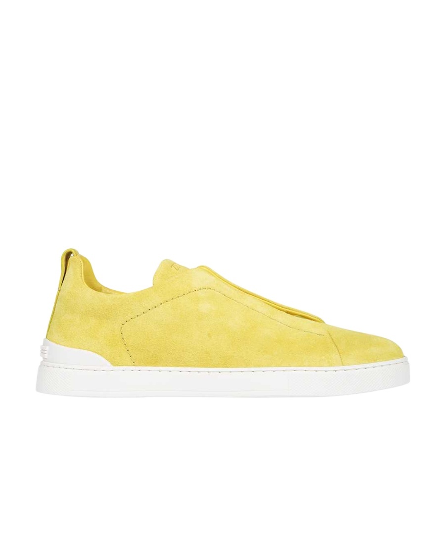 Zegna Logo Low Upper Board Shoes In Yellow