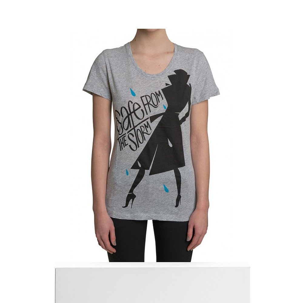 Burberry Printed T-shirt With Round Neck In Gray