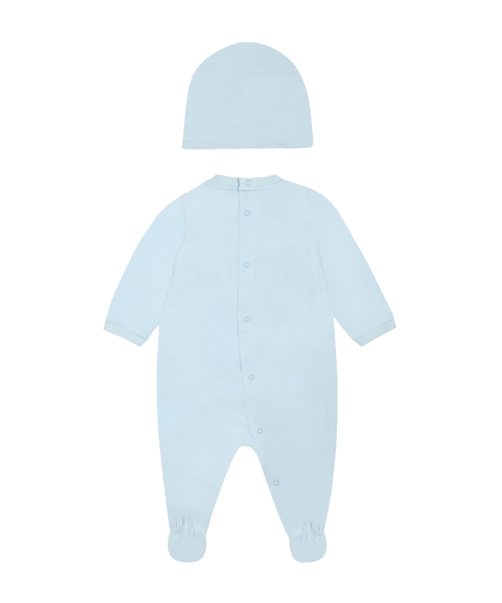 Moschino Two-piece Teddy Bear Pattern Jumpsuit And Hat In Blue