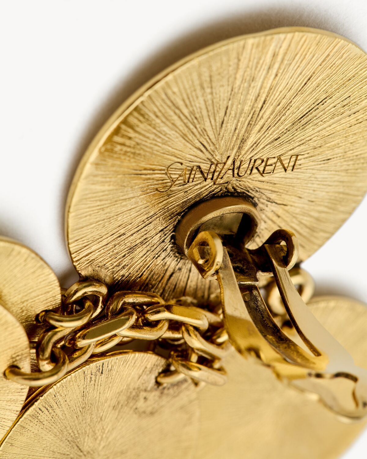 Saint Laurent Medallion Chandelier Clip-on Earrings In Yellow
