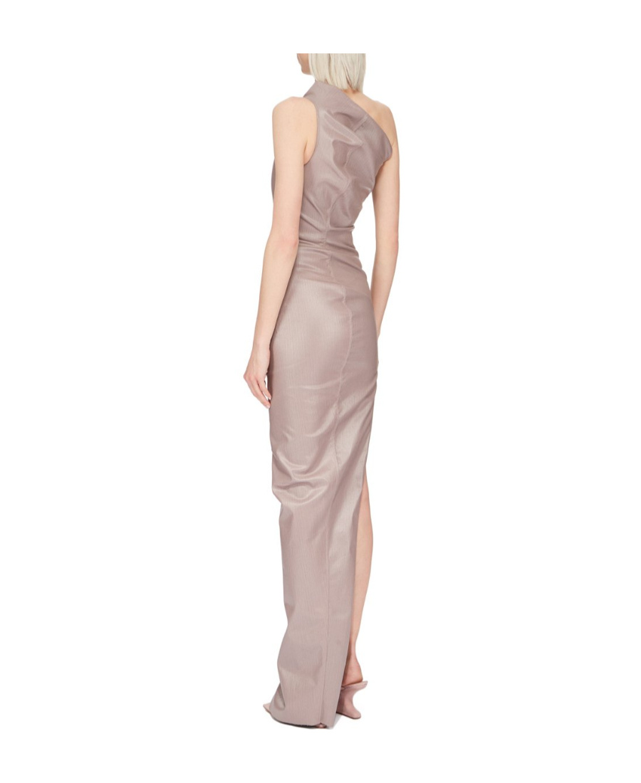 Rick Owens Coated One-shoulder Maxi Dress In Nude