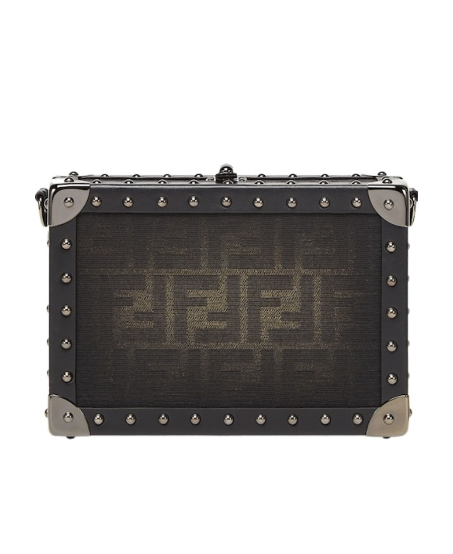 FENDI BROWN FF FABRIC SUITCASE