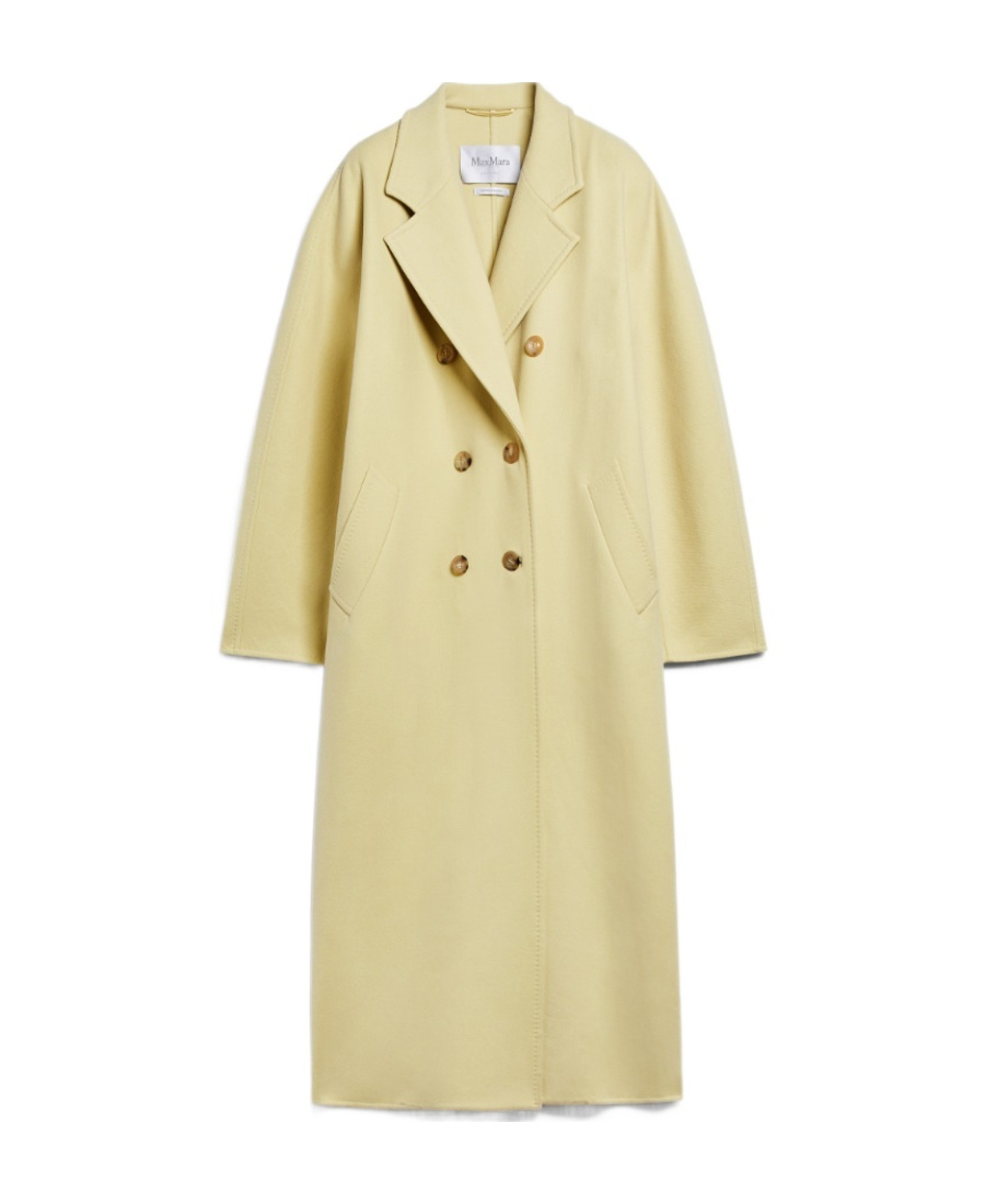 Max Mara Double-breasted Wool-blend Coat In Yellow