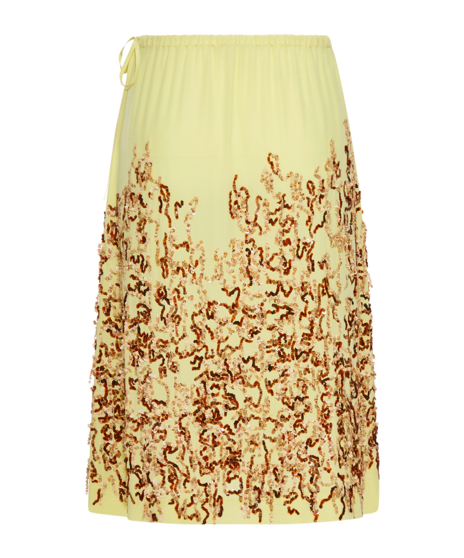 Dries Van Noten Yellow Skirt In Silk With Sequins In Yellow