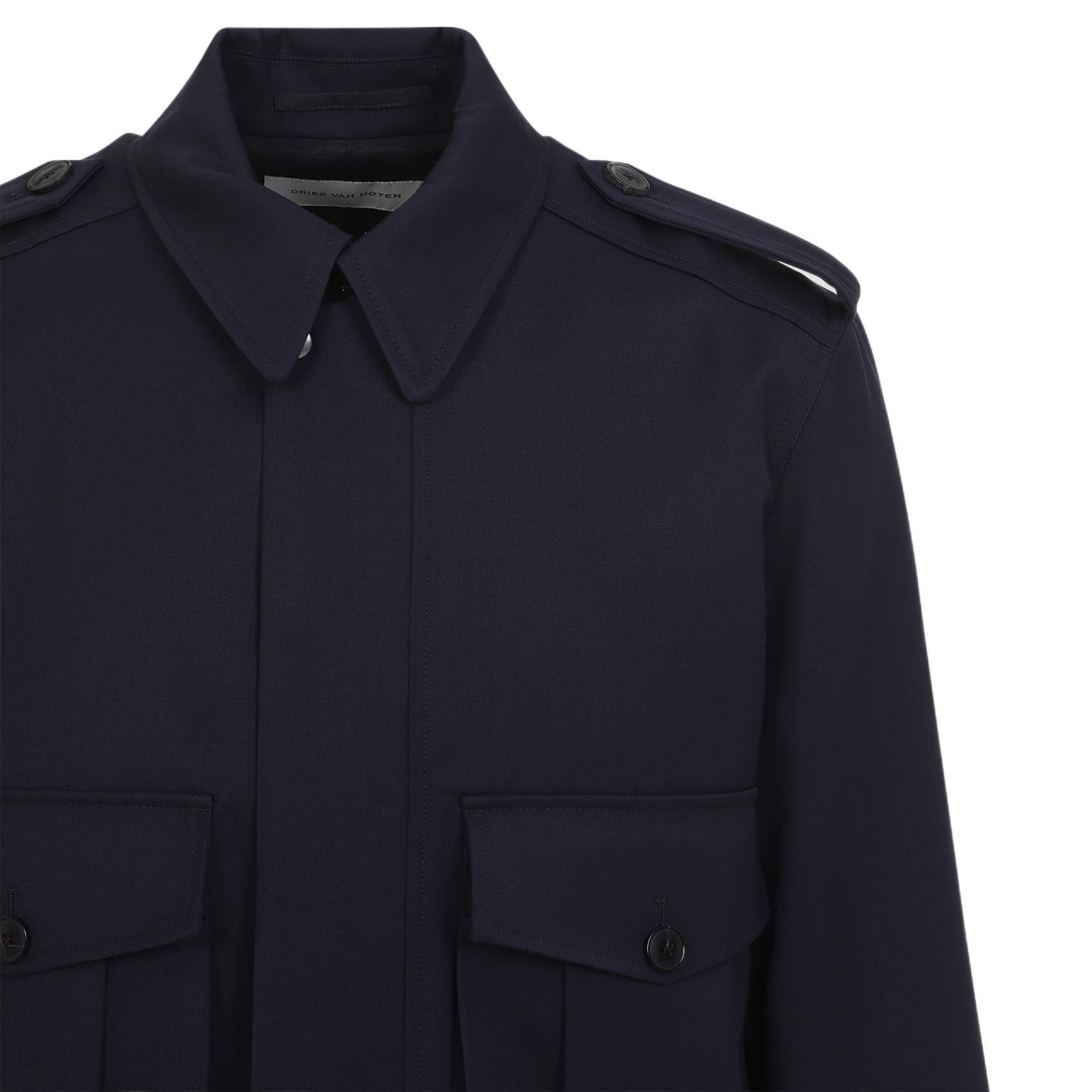 Dries Van Noten Long-sleeved Casual Jacket In Black