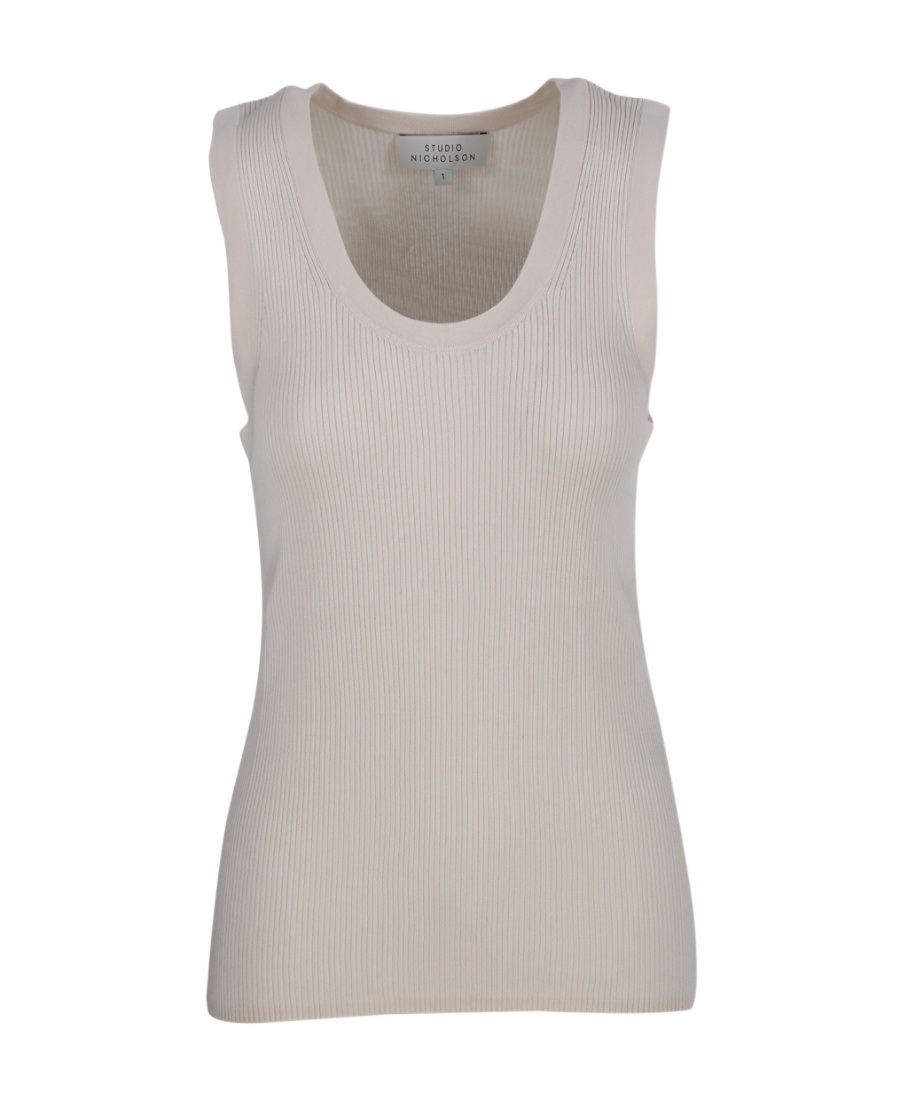 Studio Nicholson Sleeveless Knitted Top In Gray