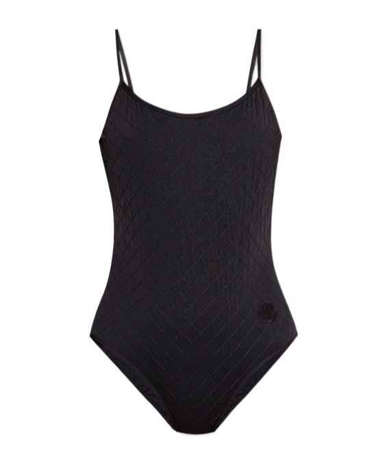 Moncler Maillot De Bain À Matelassage En Losanges In Black