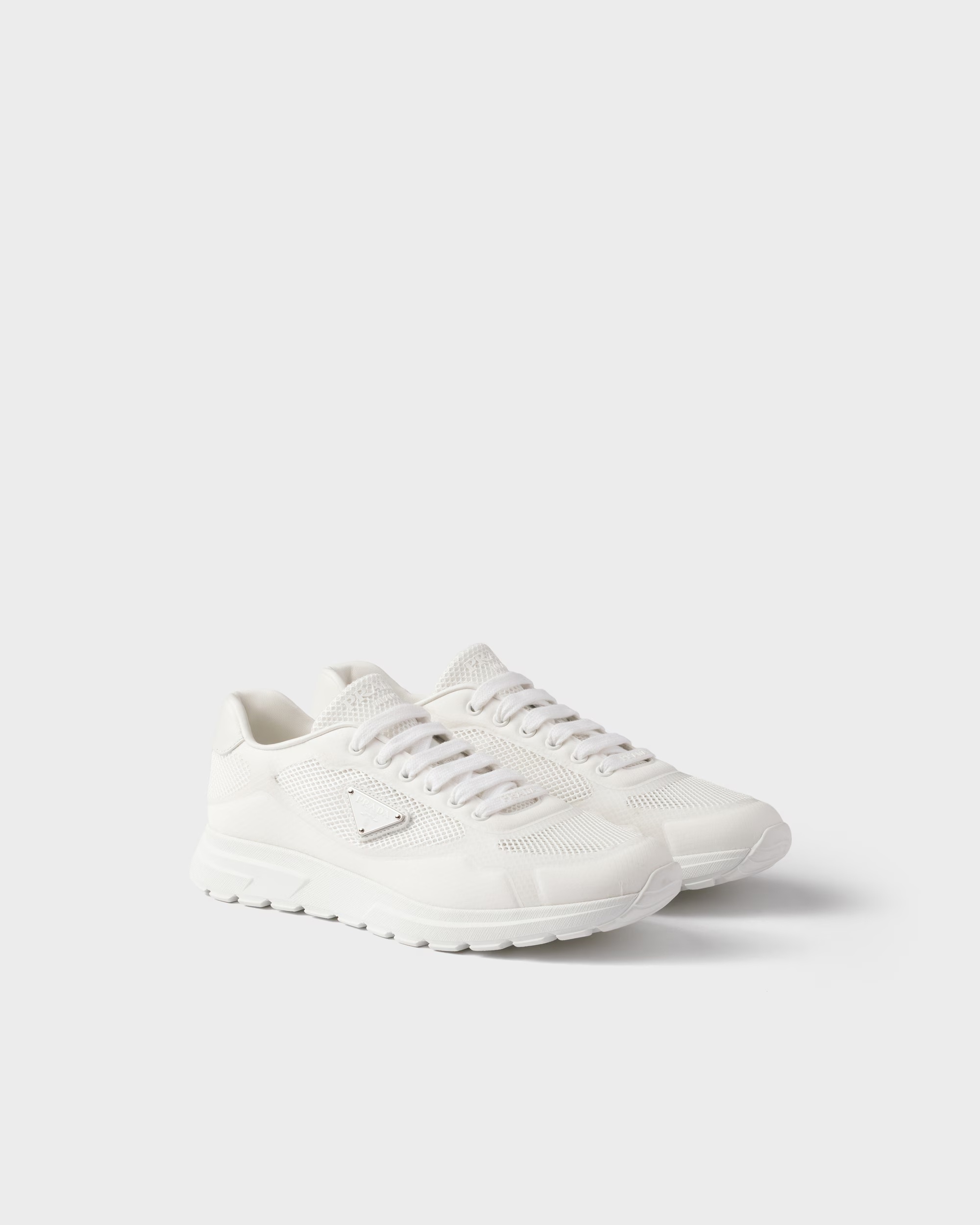 Prada Prax 2.0 Fabric Sneakers In White