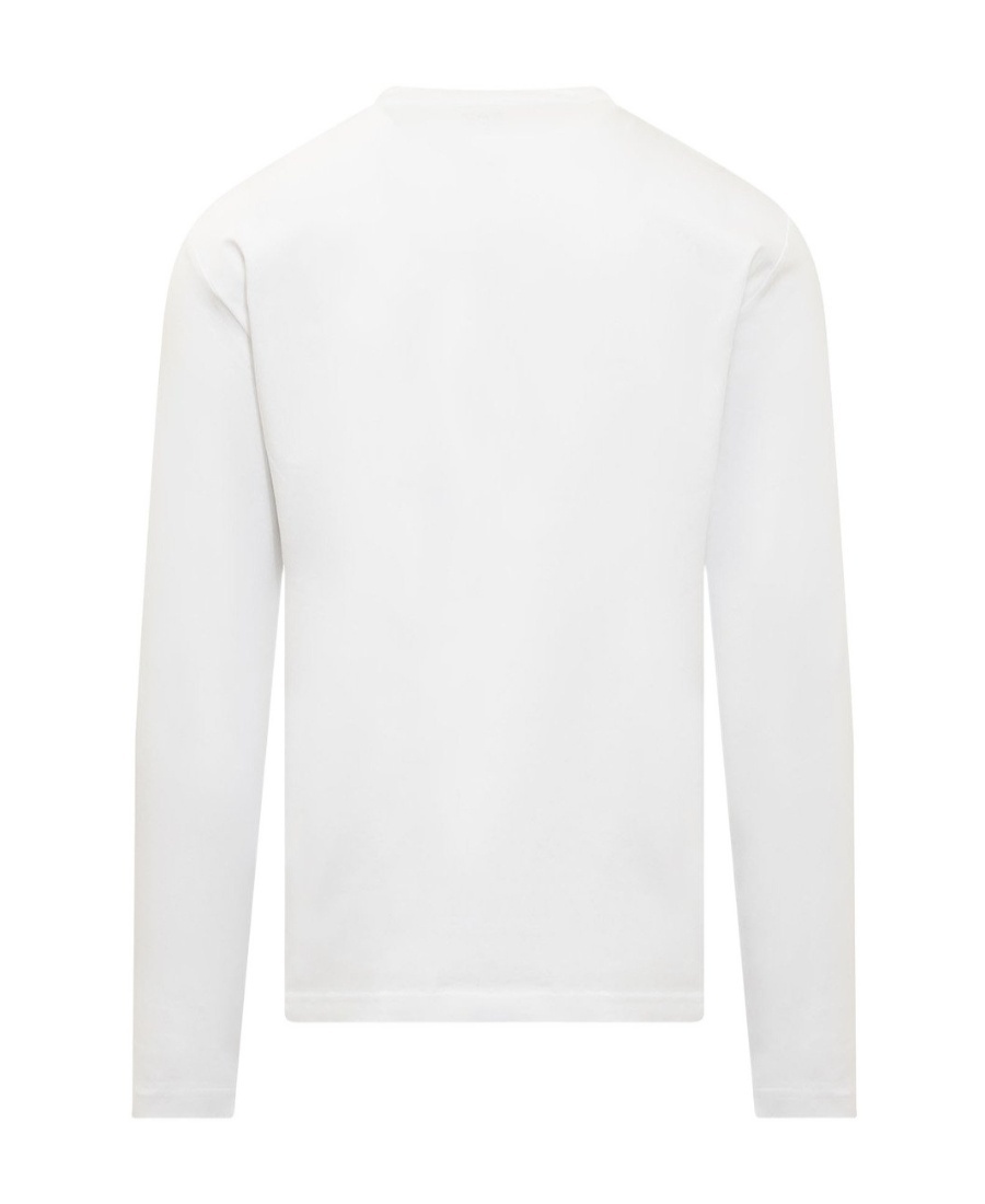 Ea7 Long-sleeved T-shirt With Round Neck In White