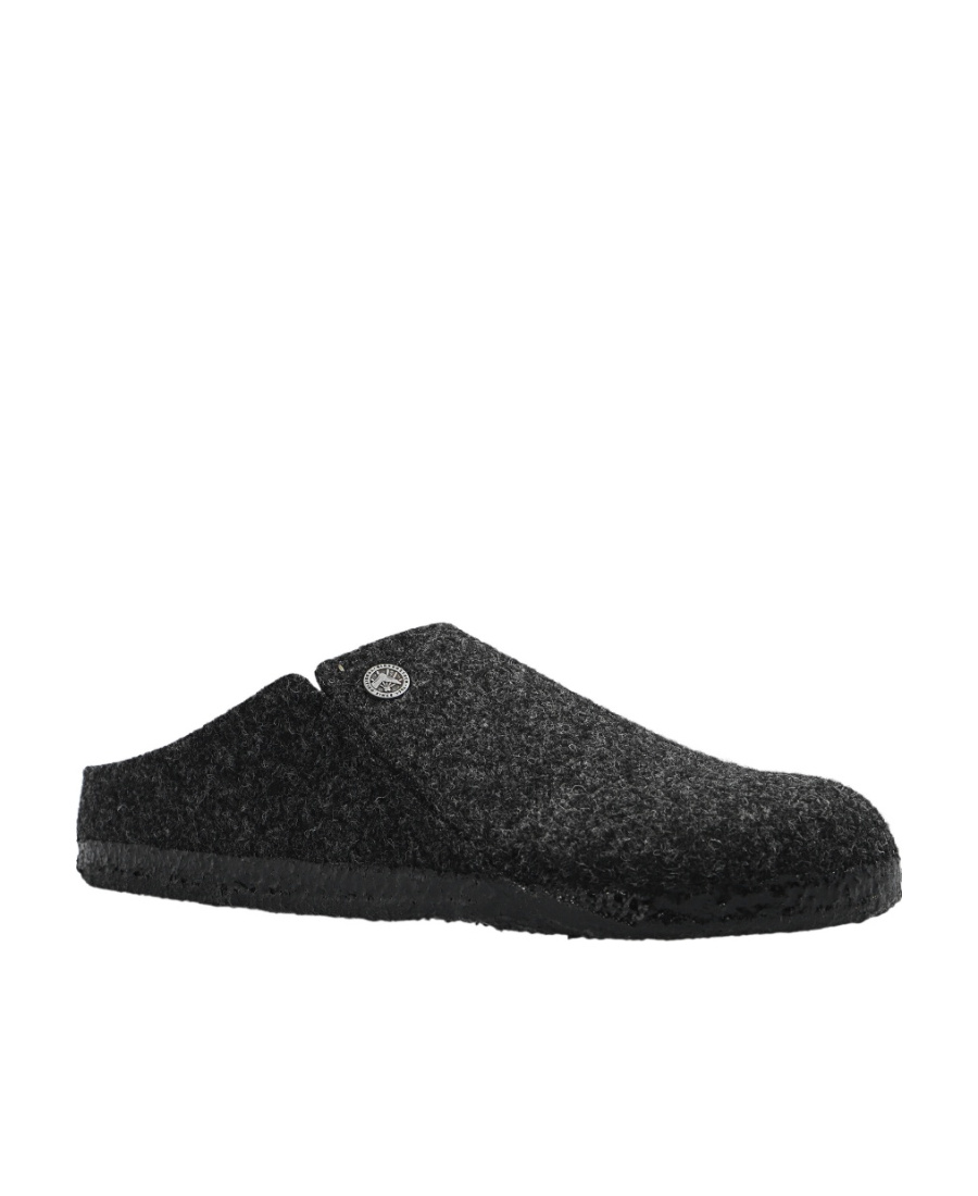 Shop Birkenstock Zermatt Wool Felt Slippers In Black
